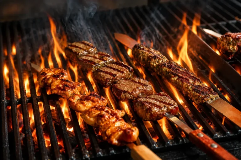 Fire grilled kebabs at BACAR steakhouse