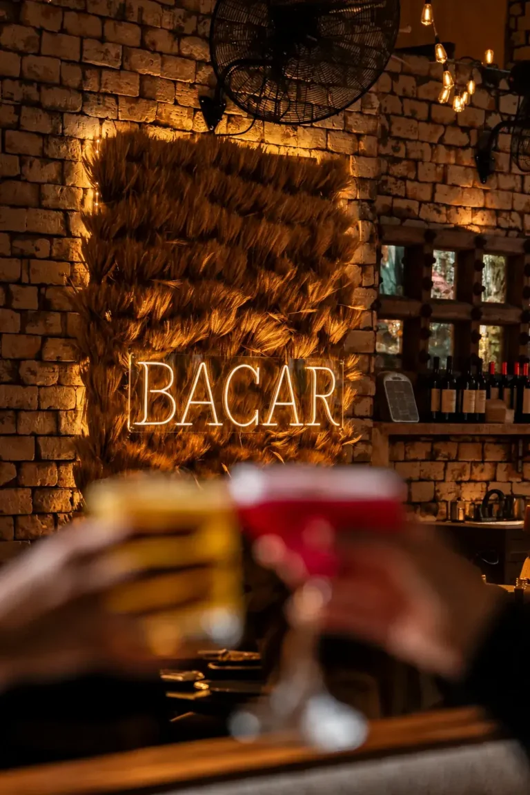 BACAR neon logo wall