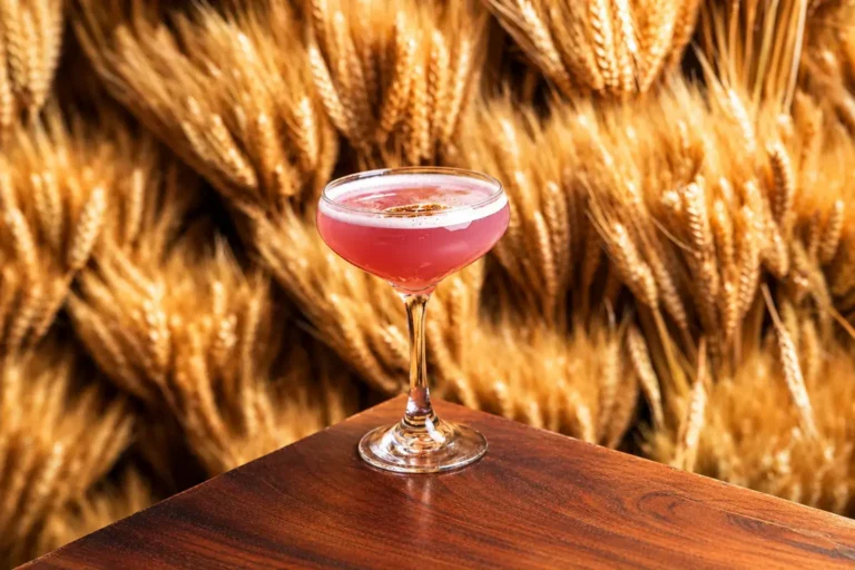 Pink signature cocktail at BACAR