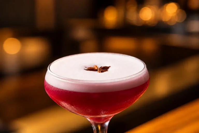 Signature red cocktail at the BACAR bar